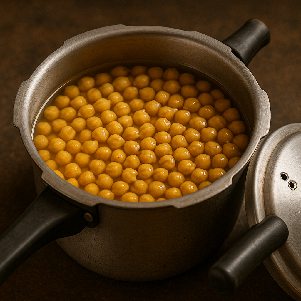 Cooked Chickpeas in Pressure Cooker