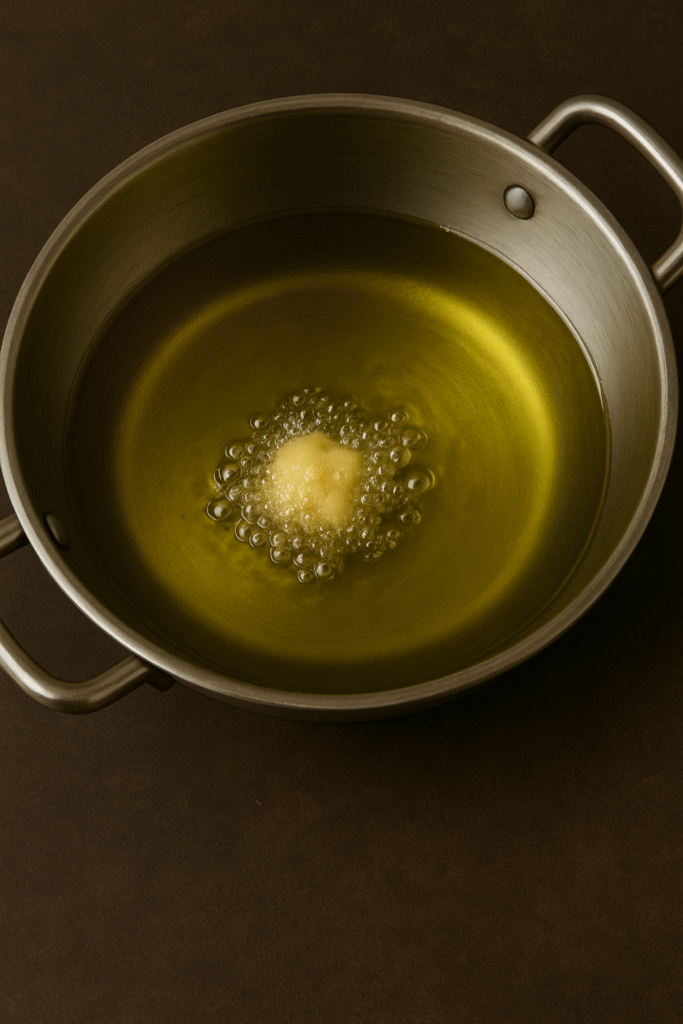 Frying Dough in Golden Oi