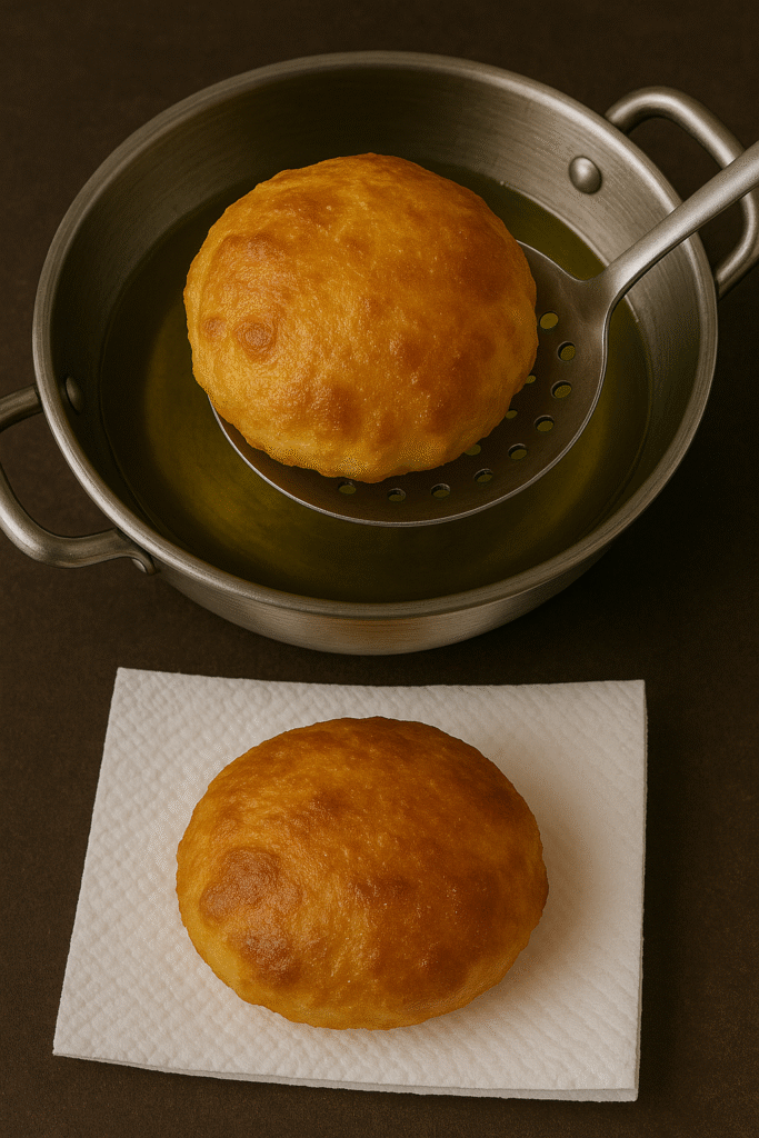 Golden Puri Being Lifted from Oil