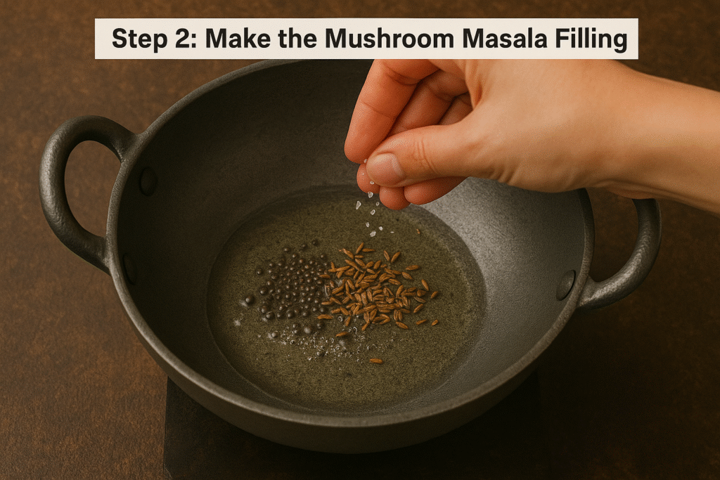 Preparando el relleno de masala