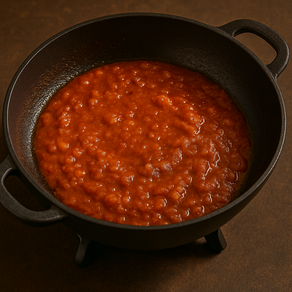 Rich Tomato Sauce in Cast Iron