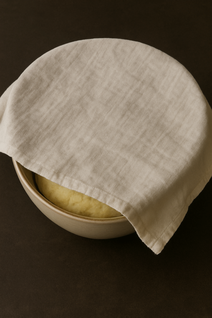 Rising Dough in a Ceramic Bowl