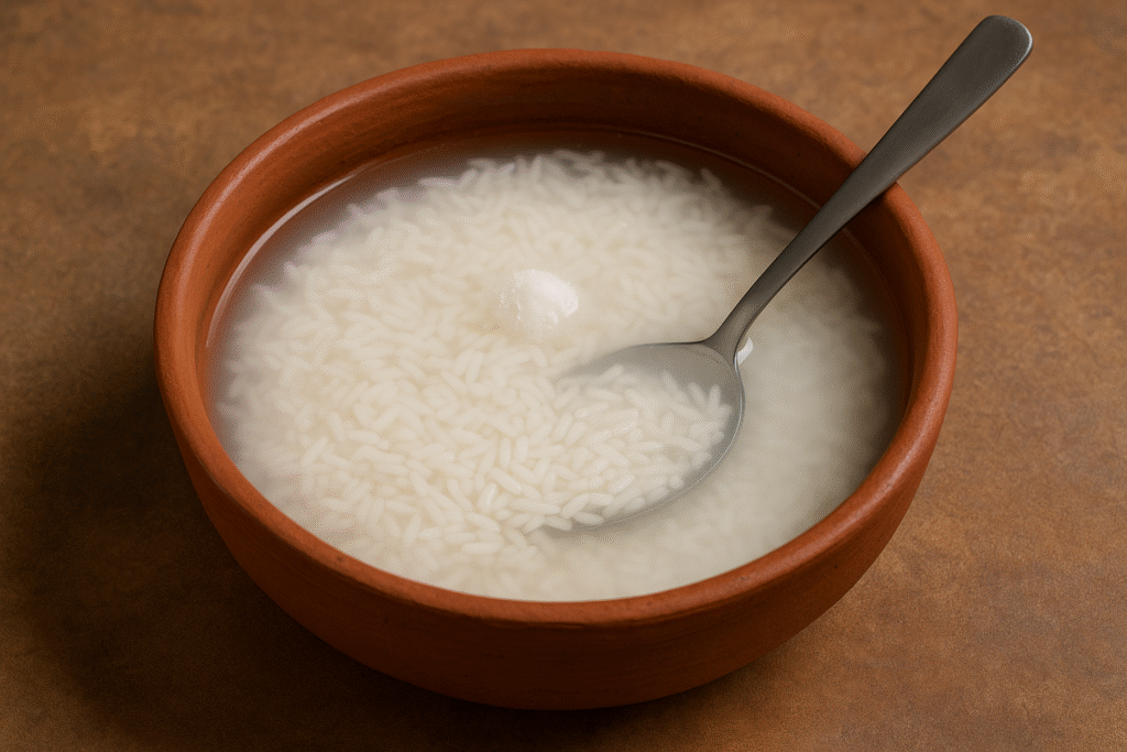 Rustic Rice Bowl with Spoon