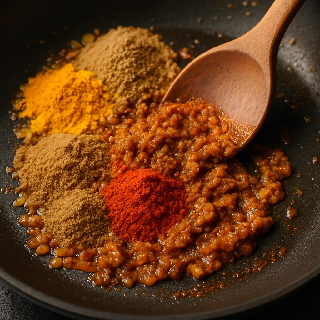 Spices in the Sizzling Pan