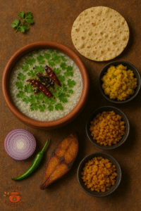 Traditional Indian Feast on Rustic Surface